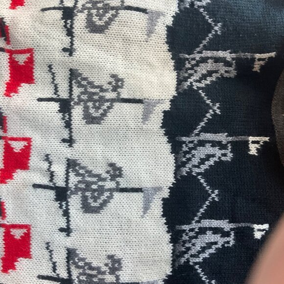 VTGMontage W Small Sweater Turtleneck Ski Mountain Graphic High Neck Old Money - Picture 9 of 11